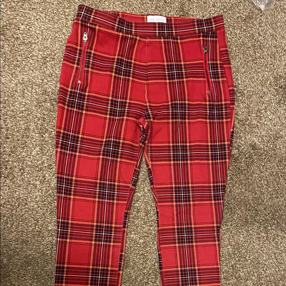 Red Plaid Jeans
